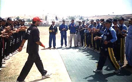 Captains, Hasti Gul (PBCA) and Mujahid (Khost) shake hands before final