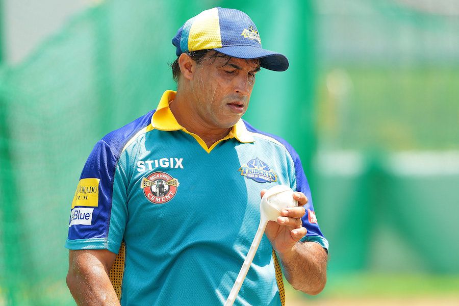Barbados Tridents coach Robin Singh in the nets