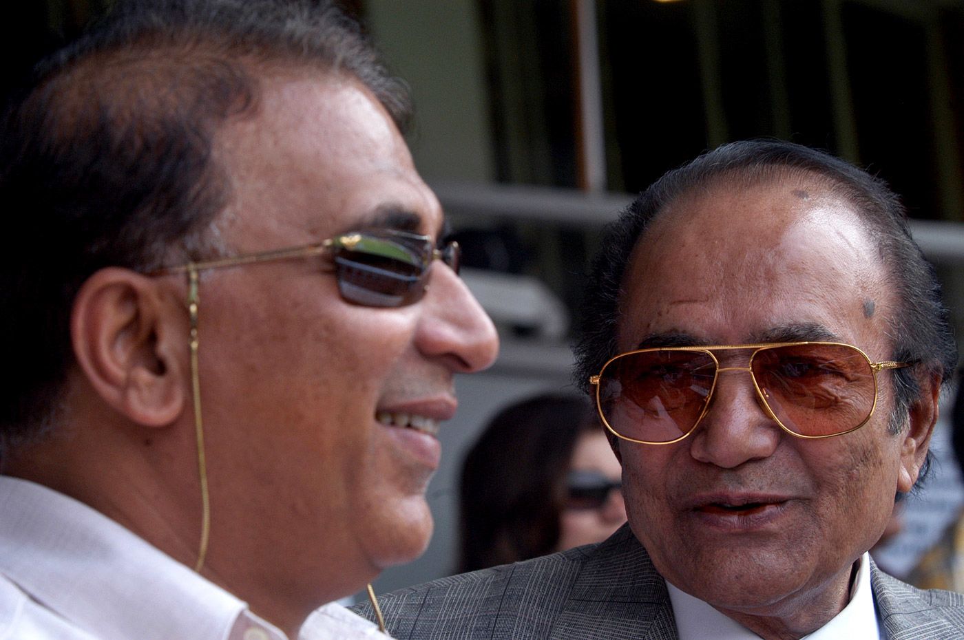 Sunil Gavaskar and Hanif Mohammad attend the India-Pakistan Test in Bangalore