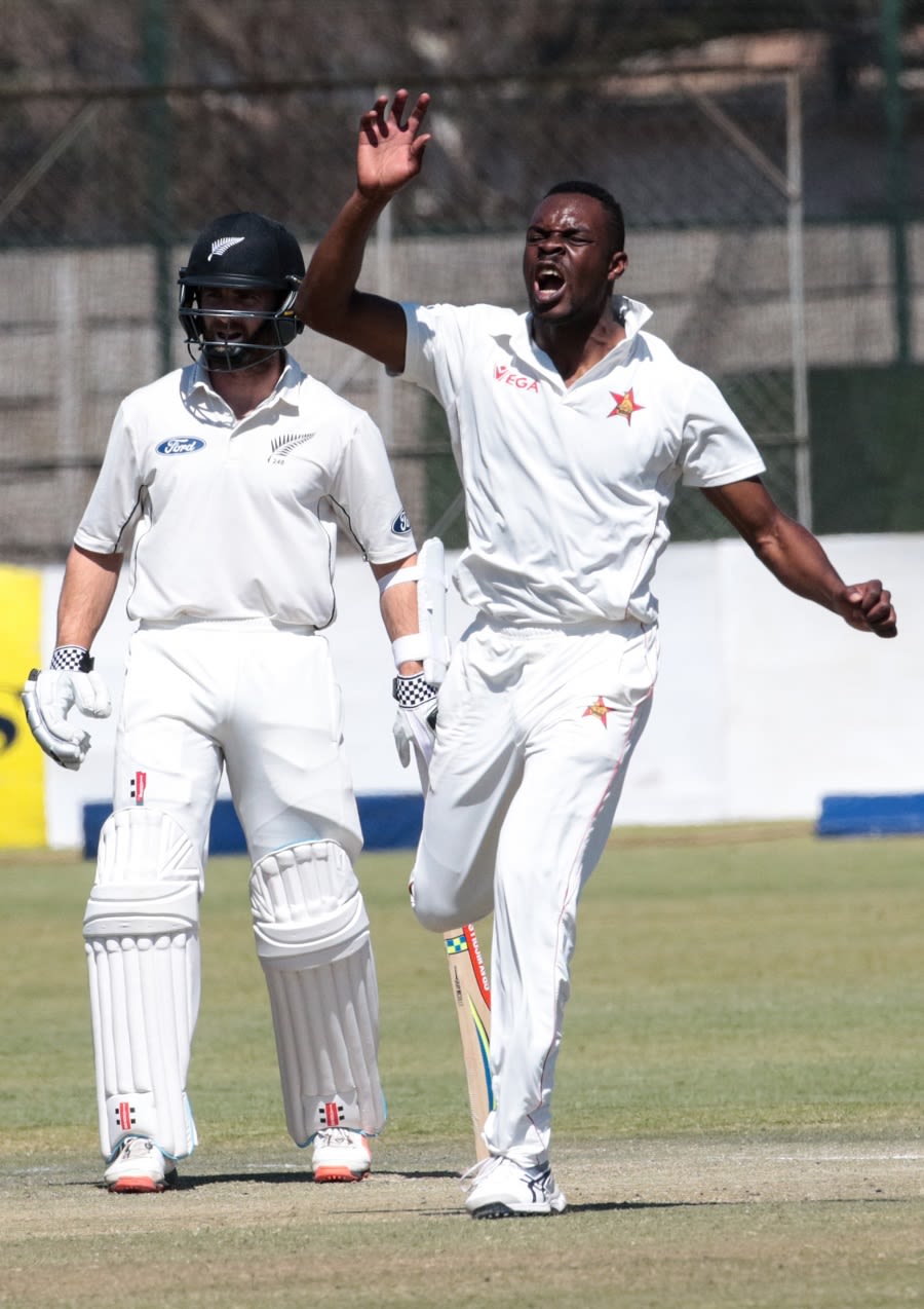Michael Chinouya dismissed Martin Guptill early in New Zealand's second innings