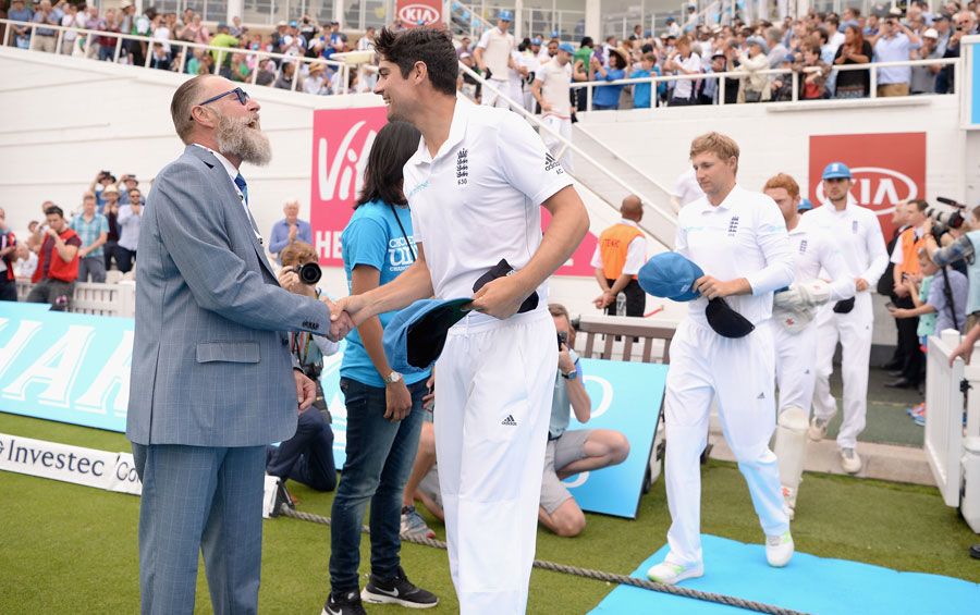 England's players sported blue caps for Cricket United day