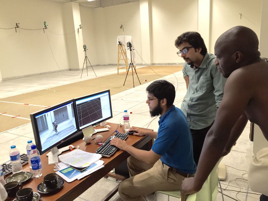 James Ngoche examines footage of his action