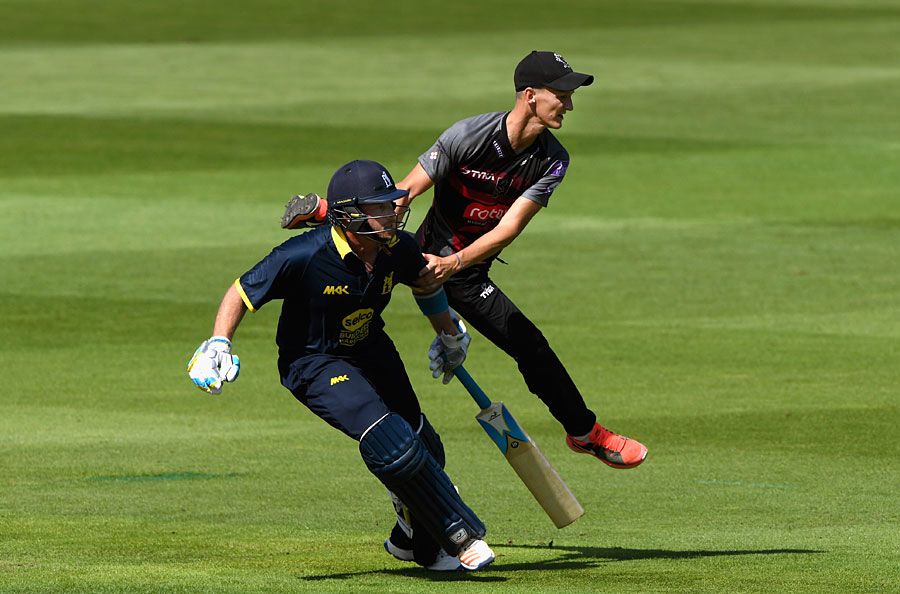 Ian Bell and Max Waller collide
