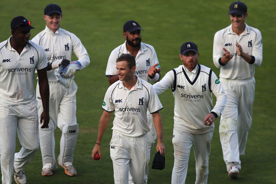 Josh Poysden walks off after taking his maiden five-for