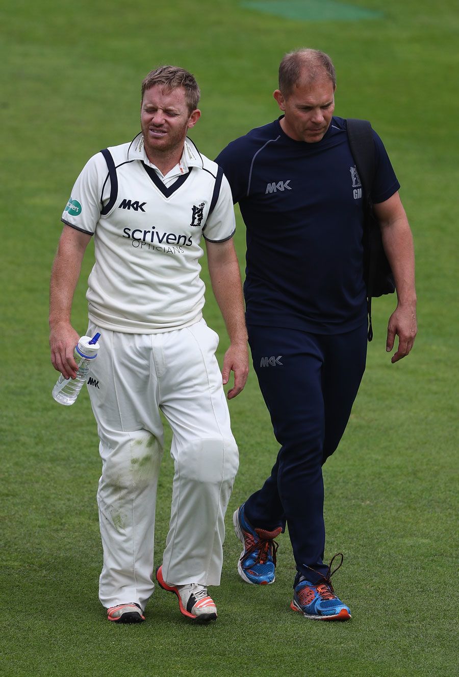 Ian Westwood was struck a blow on the head fielding at short leg