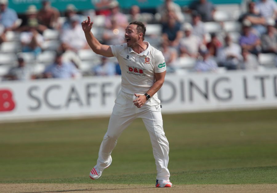 Graham Napier appeals unsuccessfully for a wicket