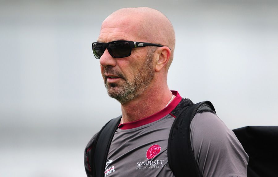 Matthew Maynard looks on as wickets tumble at Taunton