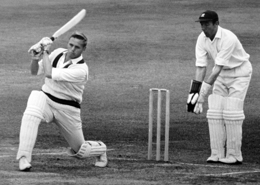 Ken Higgs hits down the ground