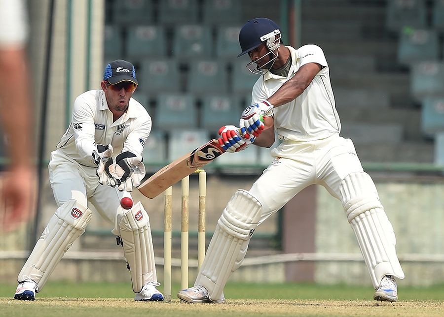 Kaustubh Pawar looks to play a cut
