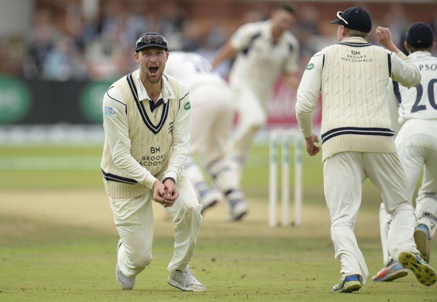 Ollie Rayner held a low catch in the slips