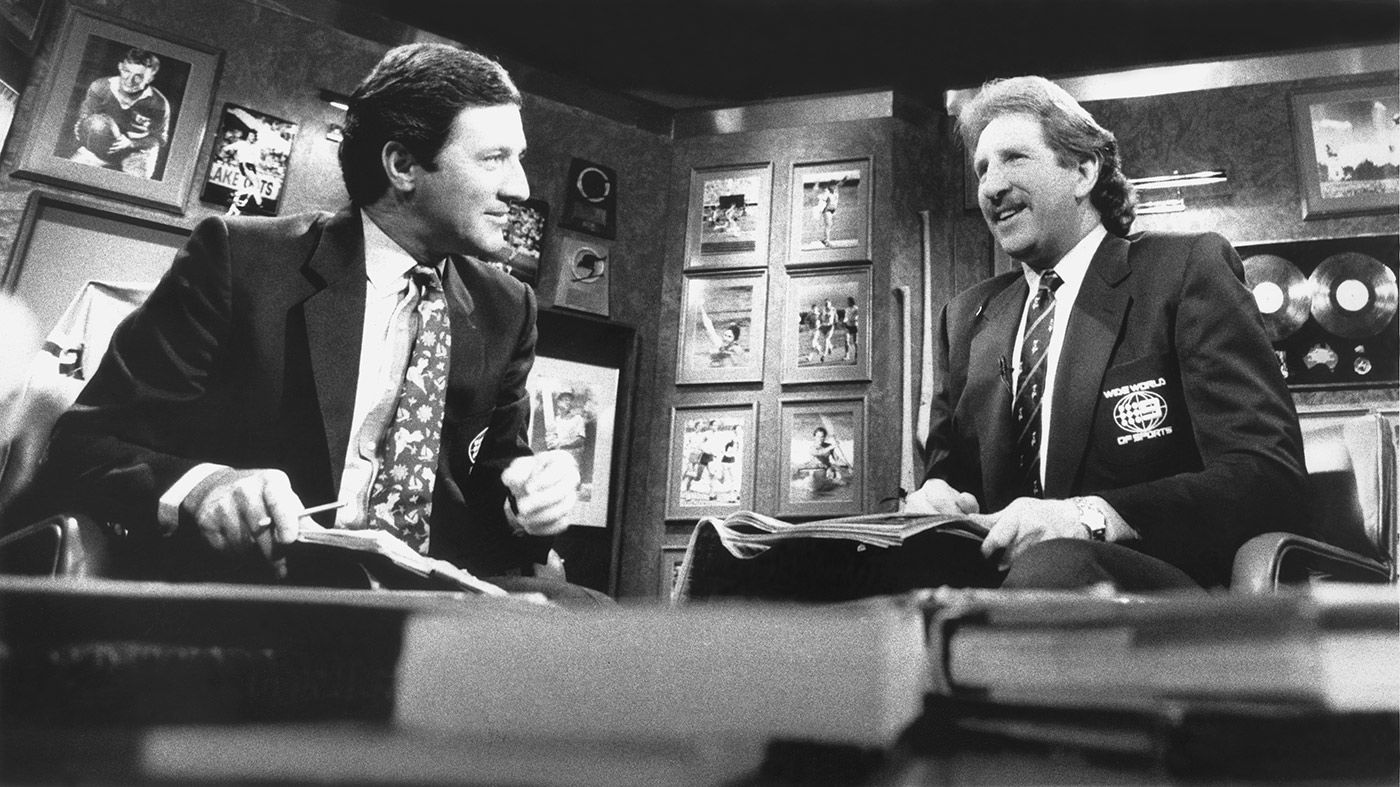 Ken Sutcliffe and Max Walker on Channel Nine's Wide World of Sports