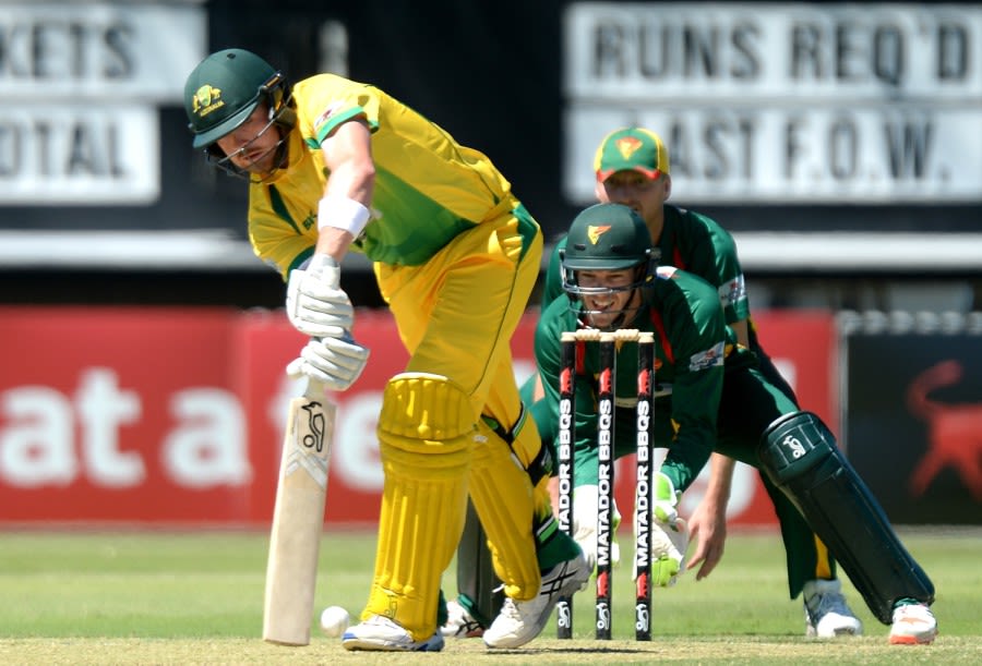 Ryan Gibson flicks into the leg side