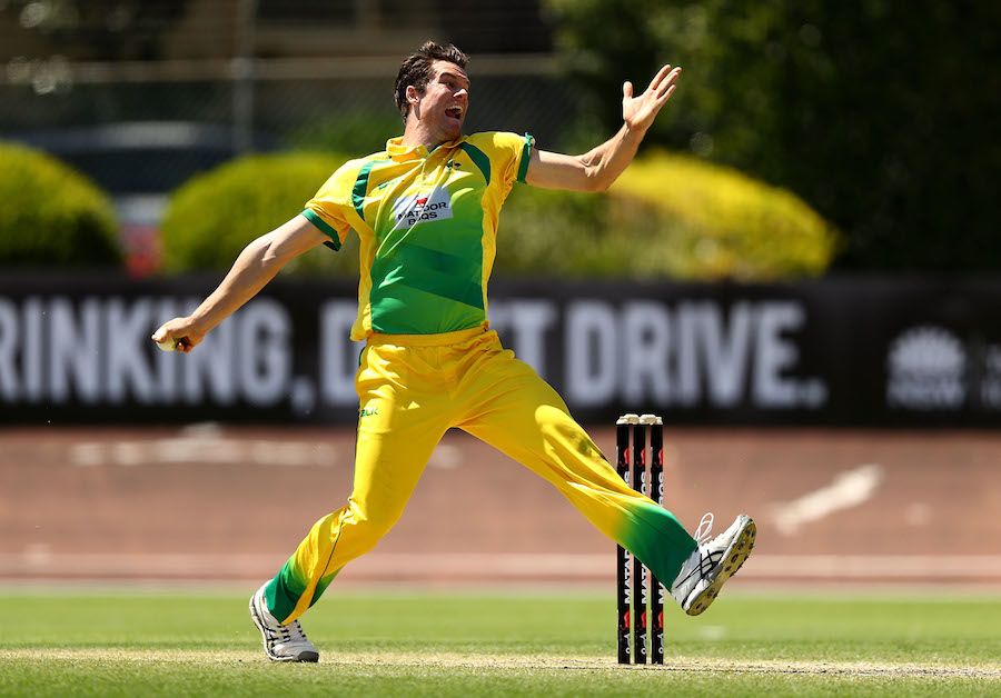 James Bazley in his delivery stride