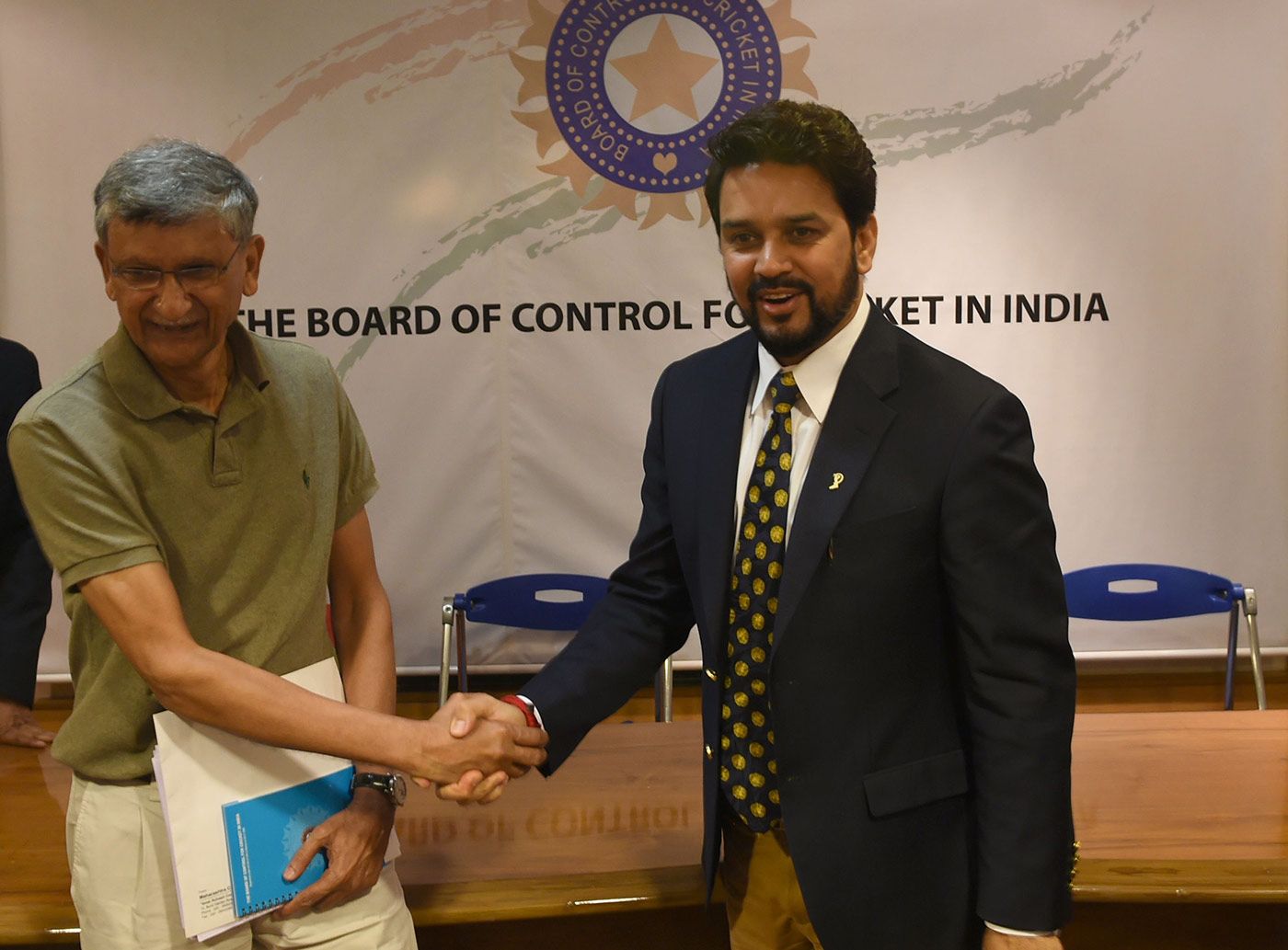 BCCI secretary Ajay Shirke with BCCI president Anurag Thakur