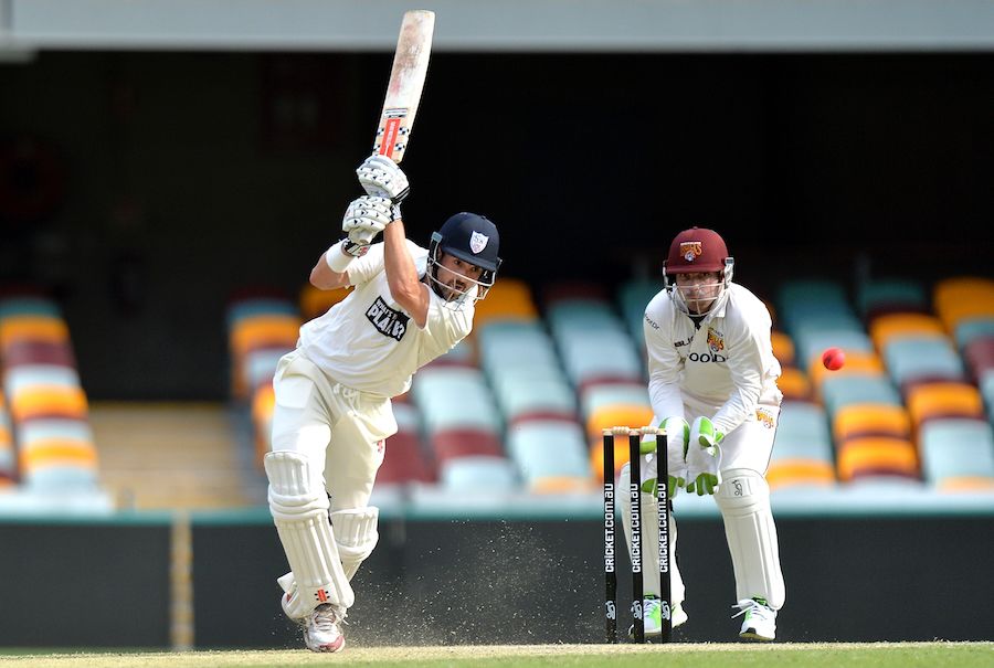 Ed Cowan drills the ball through the off side during his 95