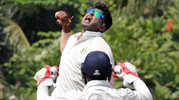 Gowtham grabs seven as Karnataka win with bonus point
