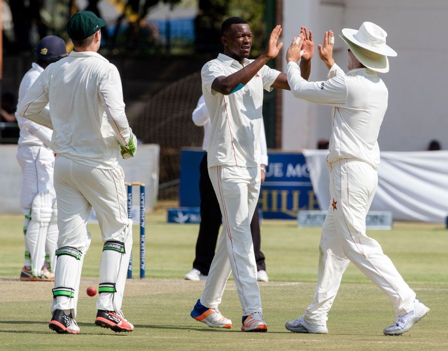 Carl Mumba dismissed Rangana Herath with a short ball for his maiden Test wicket