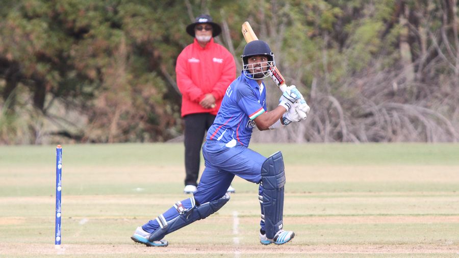 Supun Tharanga cuts behind point during his half-century