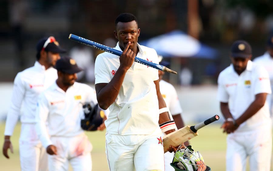 Debutant Carl Mumba walks off with a souvenir