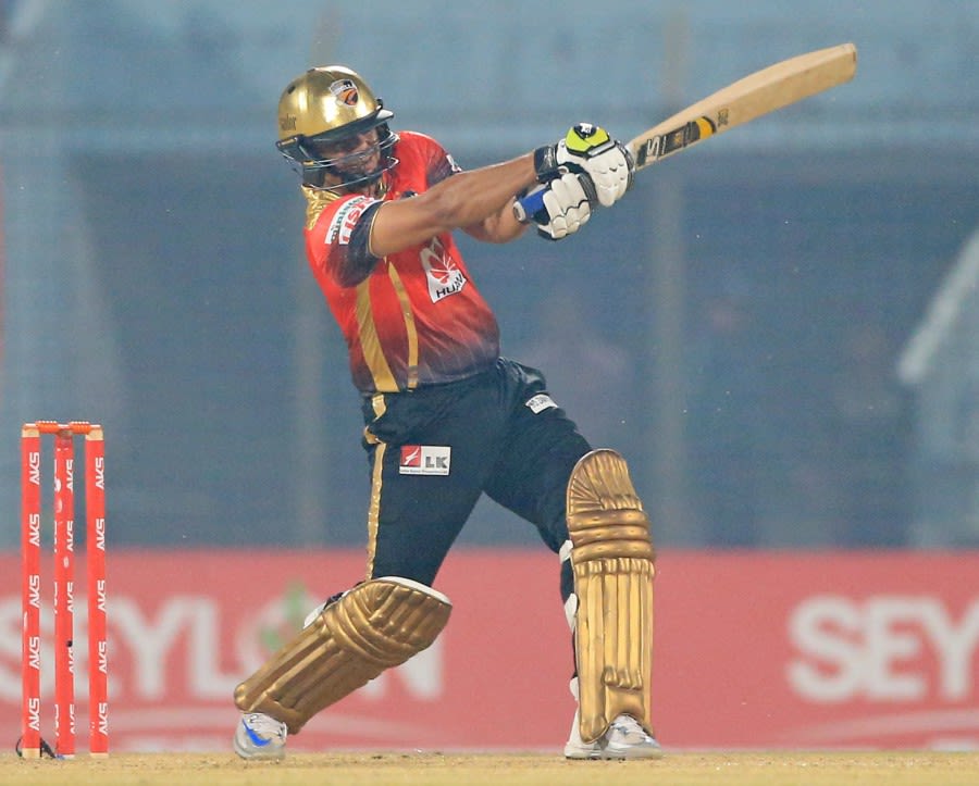 Khalid Latif swings into the leg side