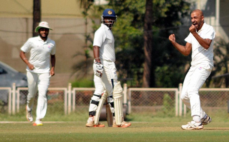 Samiullah Beigh is thrilled after taking a wicket
