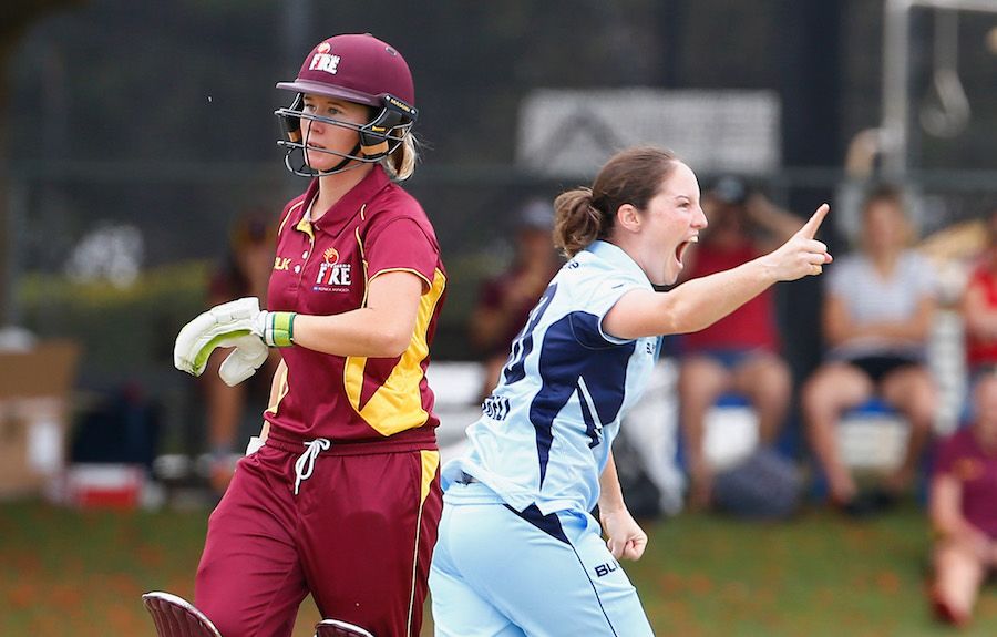 Rene Farrell dismissed Beth Mooney on the first ball of the match