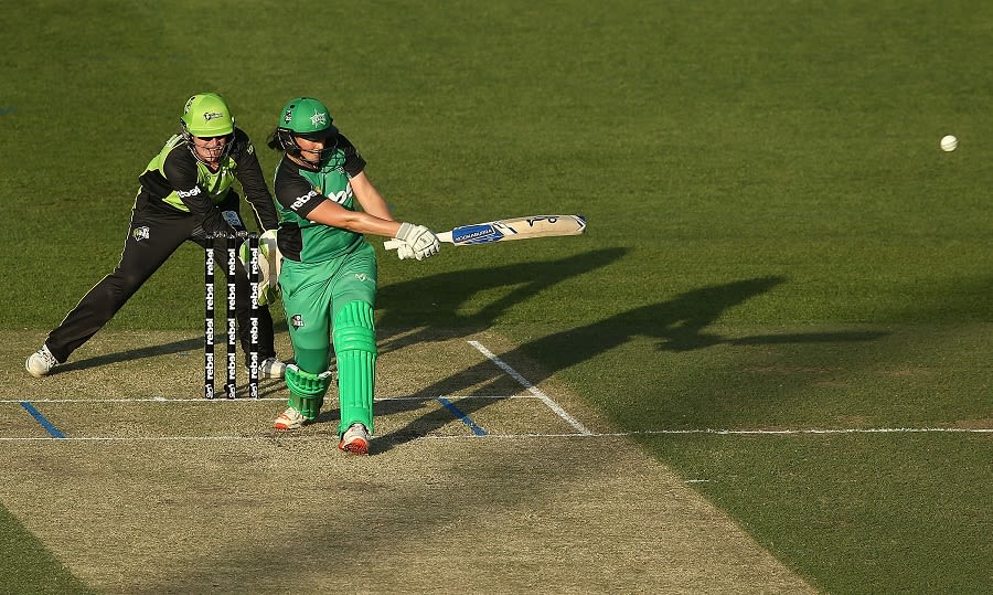 Emma Inglis swats the ball square