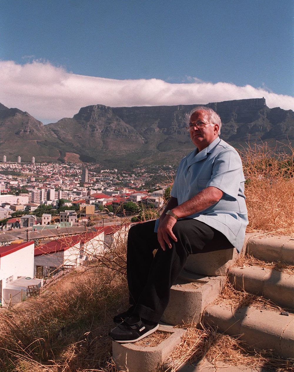 Basil D'Oliveira looks out over Cape Town