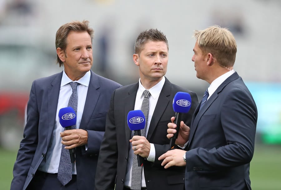 Mark Nicholas, Michael Clarke and Shane Warne talk on television