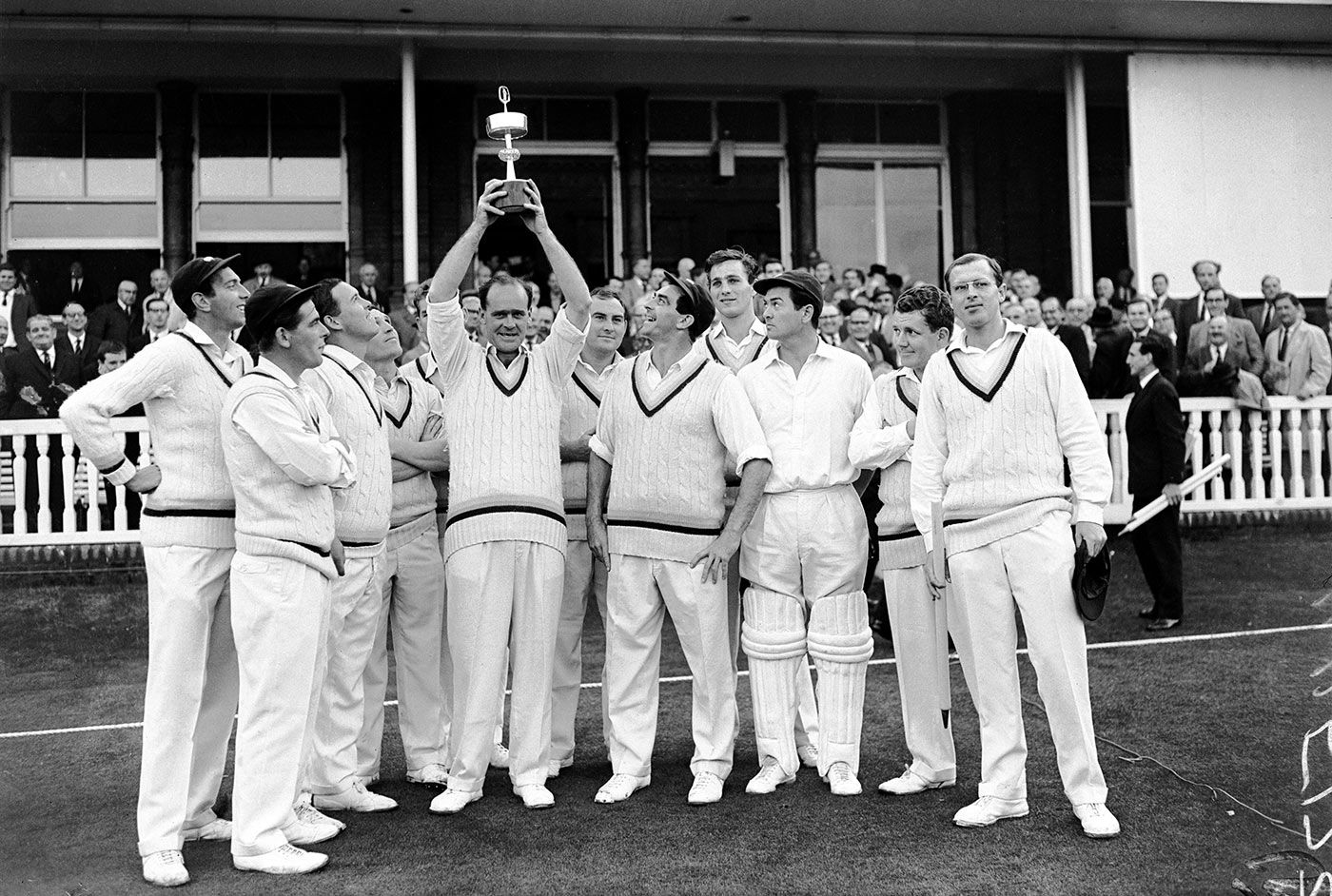 Yorkshire captain Brian Close holds the Gillette Cup aloft