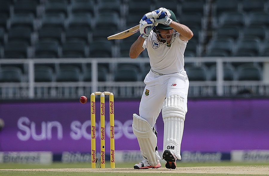 Stephen Cook leaves during a watchful opening spell