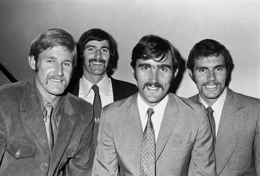 From left: Ross Edwards, Dennis Lillee, Paul Sheahan and Greg Chappell