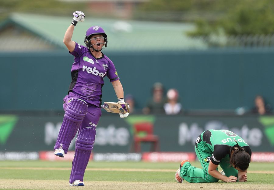Corinne Hall runs off to celebrate