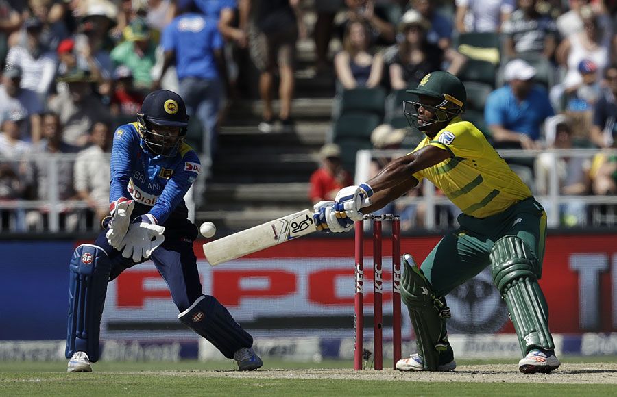 Mangaliso Mosehle could barely reach Lakshan Sandakan's first ball but nicked it