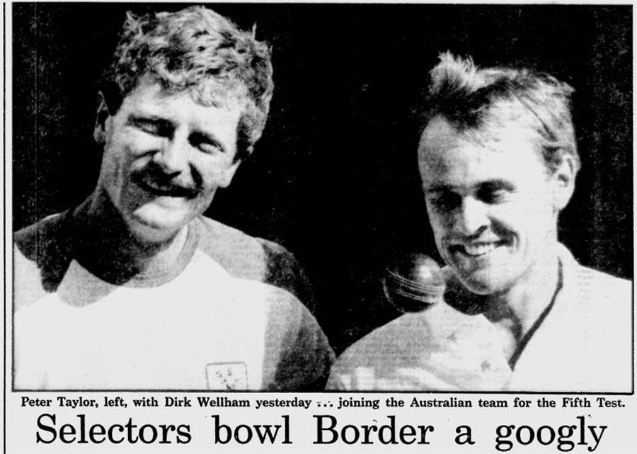 The <i>Sydney Morning Herald</i> reports on the surprise selection of Peter Taylor (left) for the Sydney Test