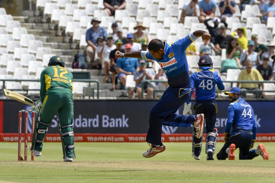 Sachith Pathirana was overjoyed with the wicket of Quinton de Kock