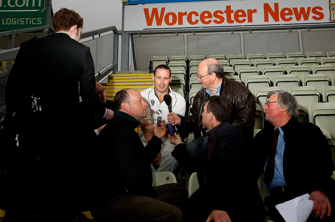 Simon Jones talks to reporters