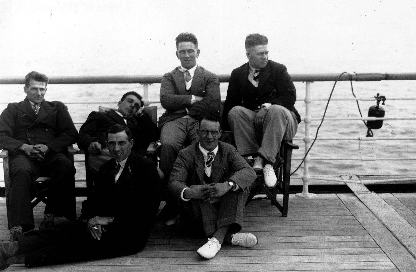 England players on board the <i>Orontes</I> to Australia for the 1932-33 Ashes series