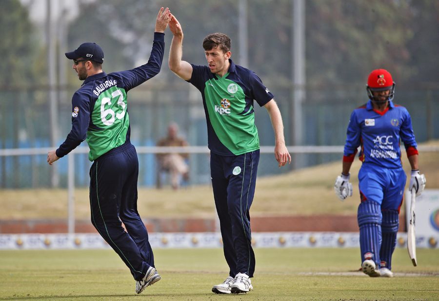 Peter Chase celebrates the dismissal of Noor Ali Zadran