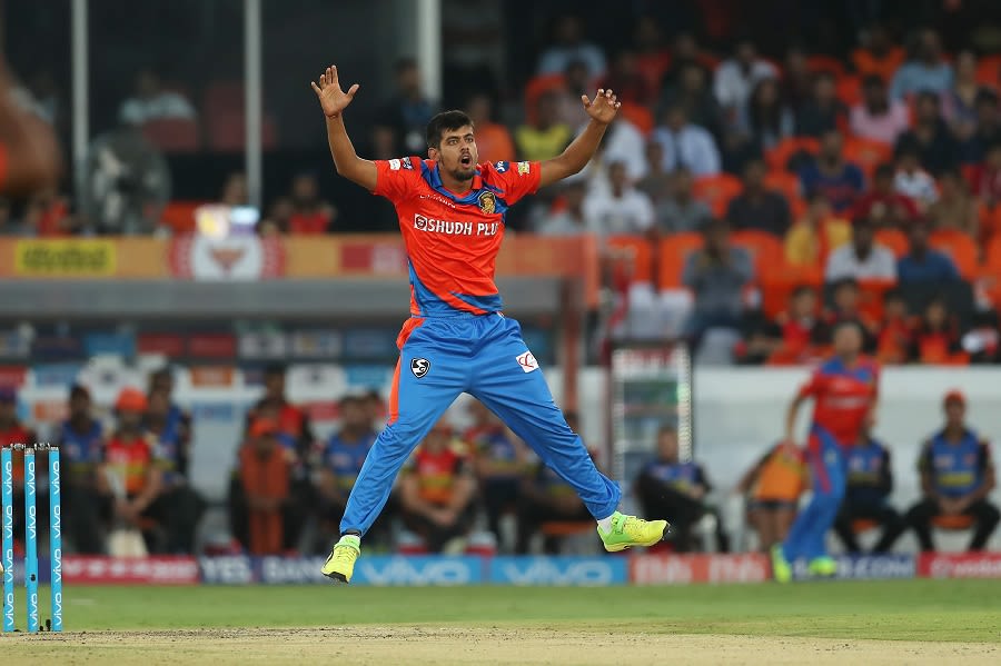(Not) on his feet: Shivil Kaushik reacts to a mis-hit