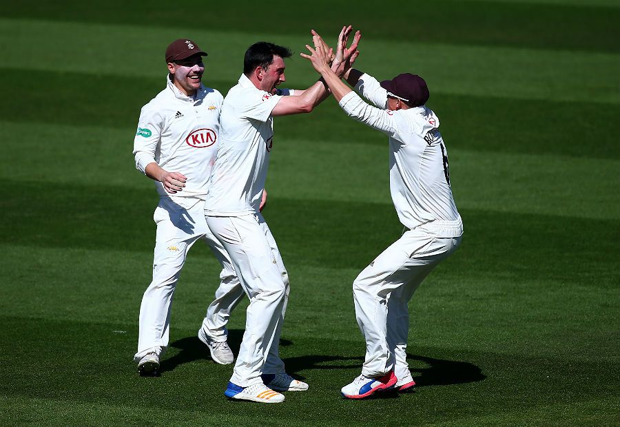 Scott Borthwick took a fine catch at slip to remove Ian Bell off Mark Footitt