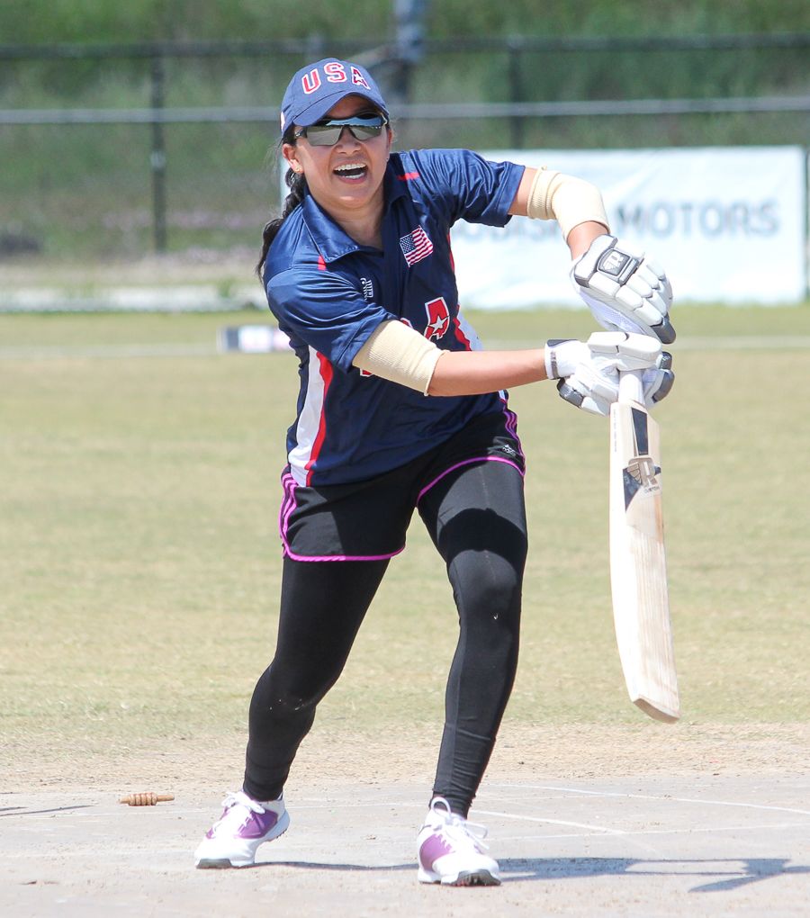 Nadia Gruny calls for a run during a simulation drill