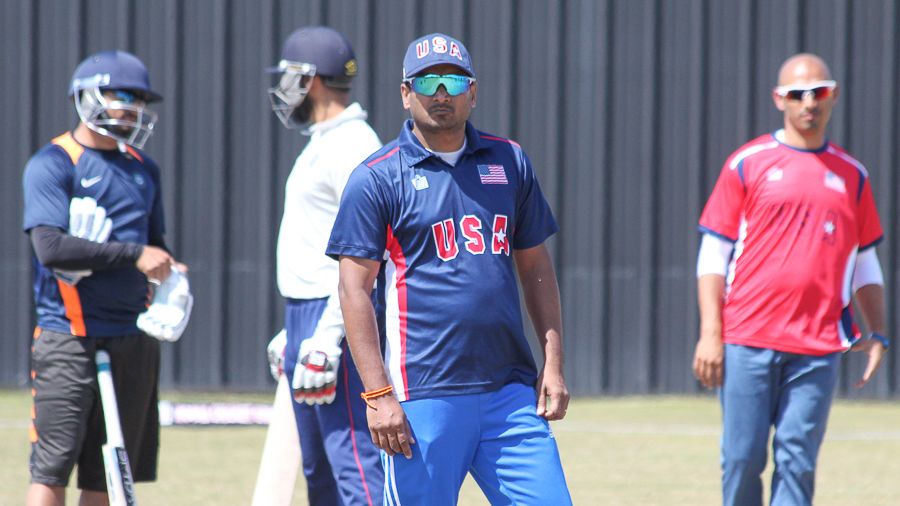 USA assistant coach Anand Tummala observes a training session