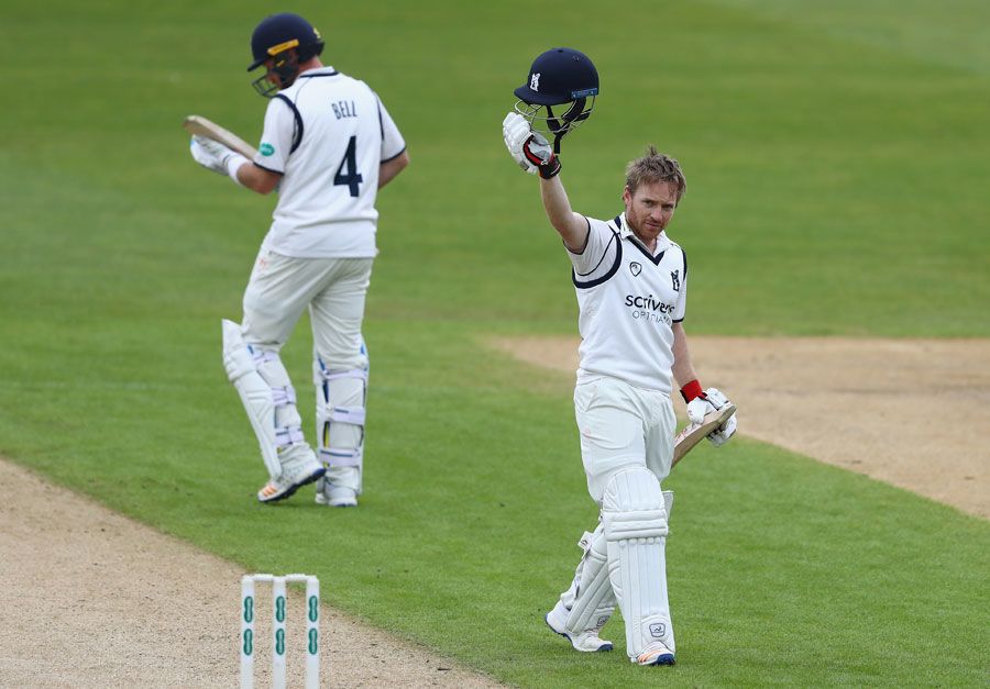 Ian Westwood acknowledges his hundred