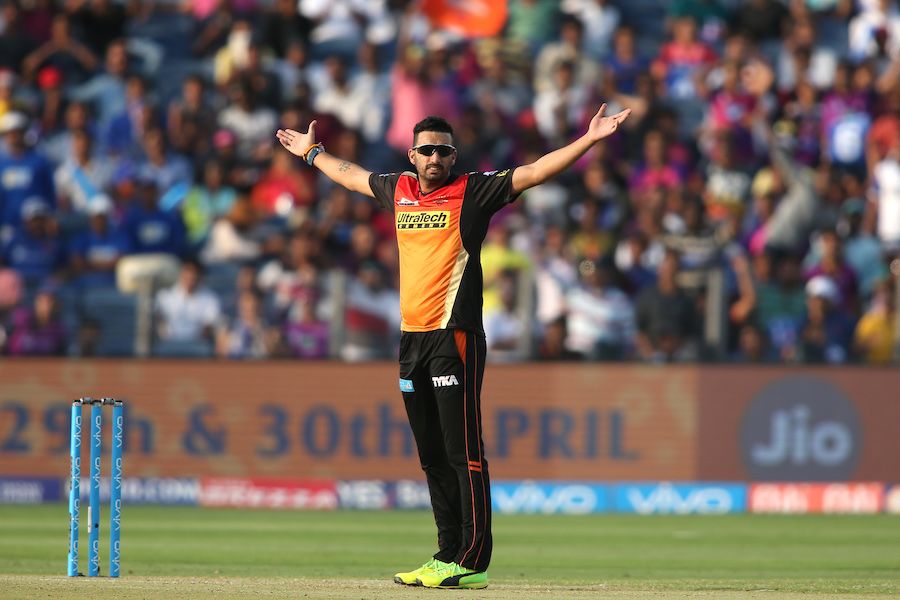 Bipul Sharma celebrates a wicket