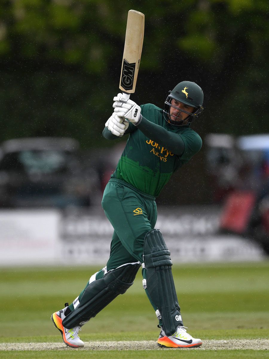 Michael Lumb swings to leg during his 104