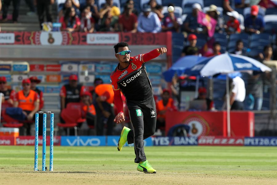 Pawan Negi took out Rahul Tripathi with a quicker delivery