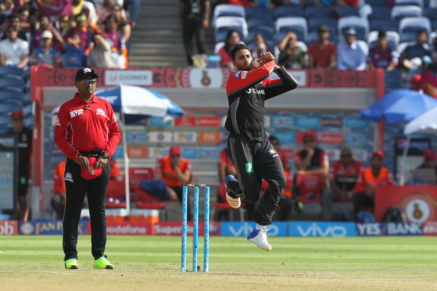 S Aravind jumps in to bowl