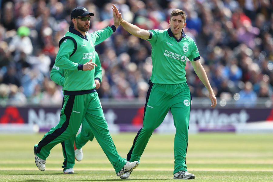 Ireland had a rare boost when Jason Roy fell for a duck in Peter Chase's first over