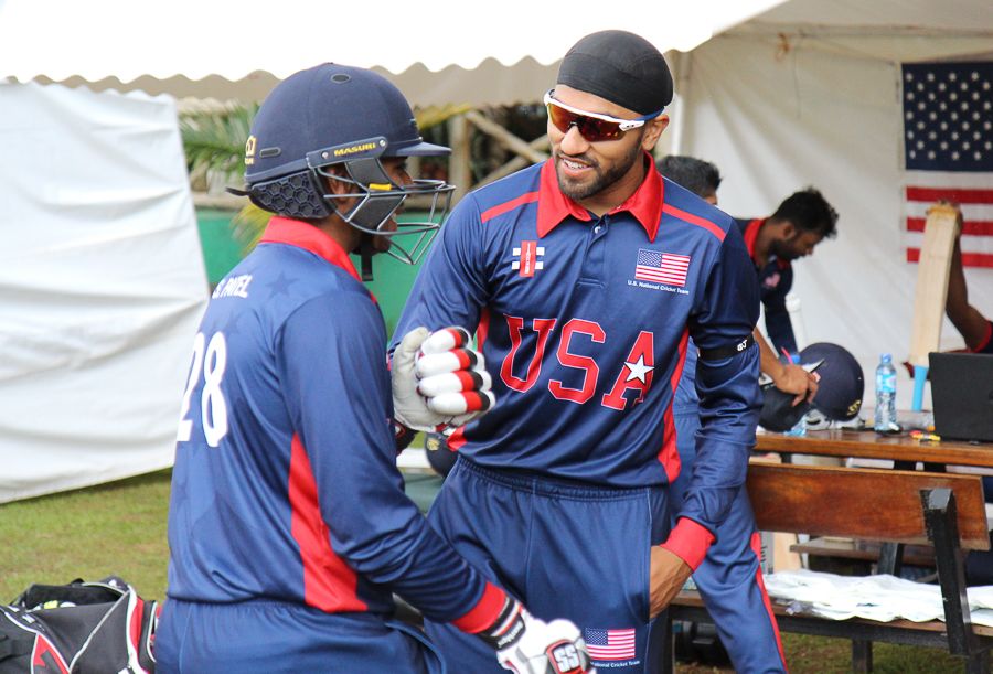 Jessy Singh gives Sagar Patel encouragement as he gets ready to debut